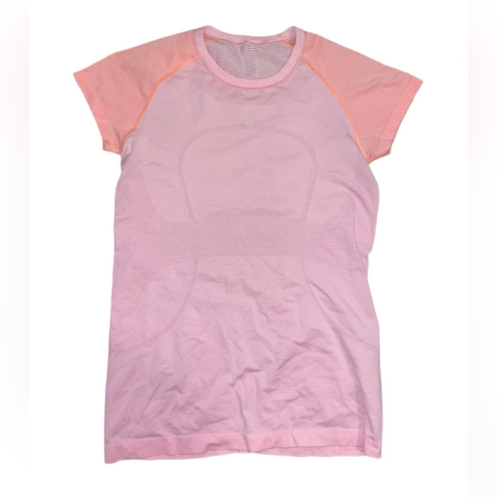 lululemon athletica Pink and Coral Seamless Short Sleeve Tee
